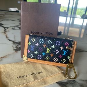 Louis Vuitton Pochette Cles Monogram Multicolore Coin Case Noir